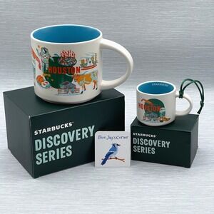 Starbucks Houston Texas Mug Set Discovery Series 14oz & 2oz Espresso